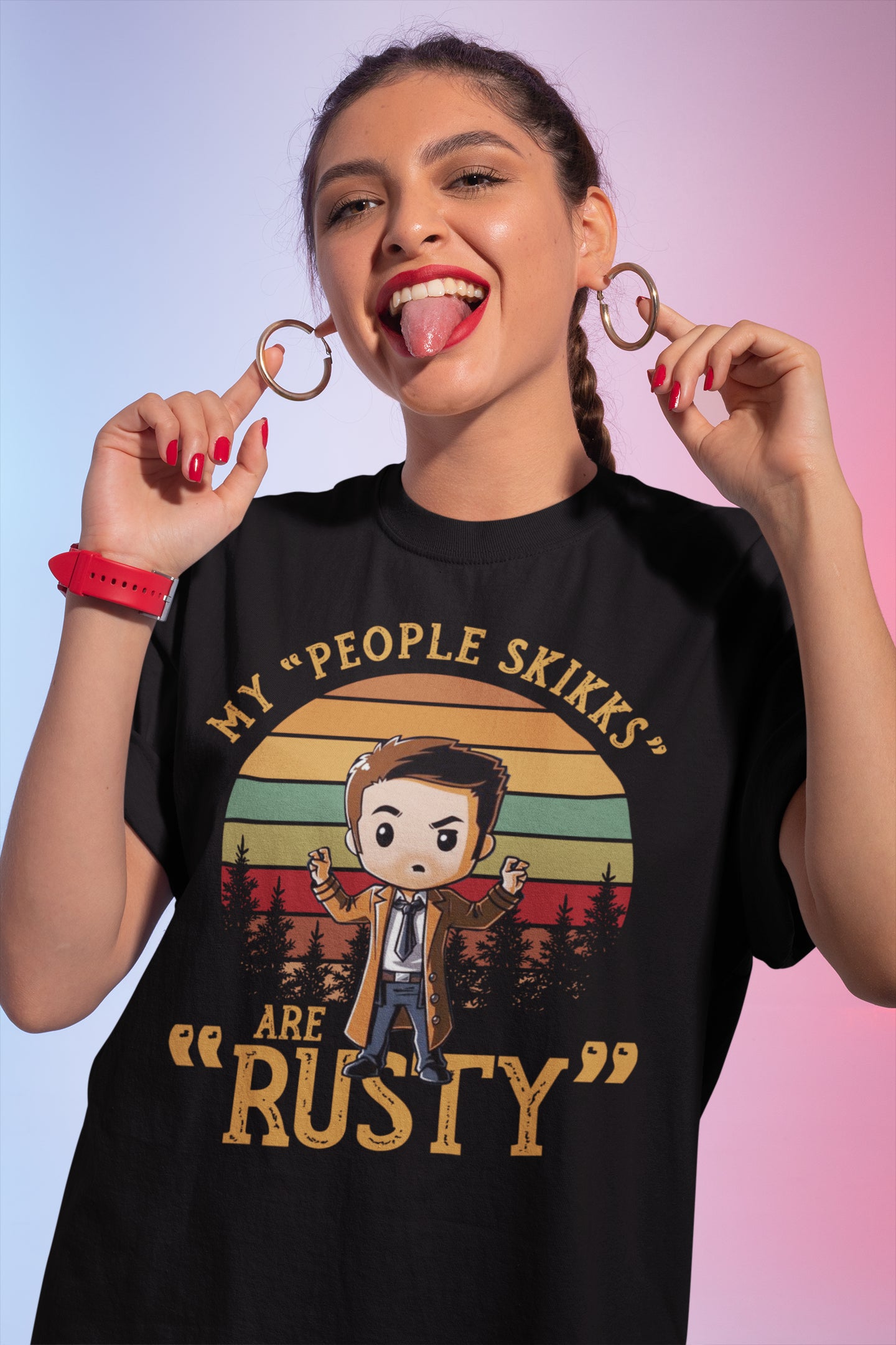 Funny People Skikks Are Rusty Vintage Style Crewneck Sweatshirt