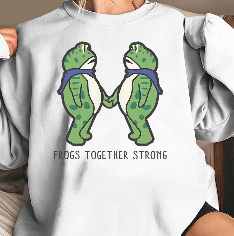 Frogs Together Strong Cute Matching Frog Couple T-Shirt