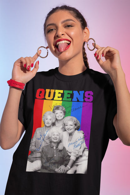 Golden Girls Queens Retro Rainbow Pride T-shirt