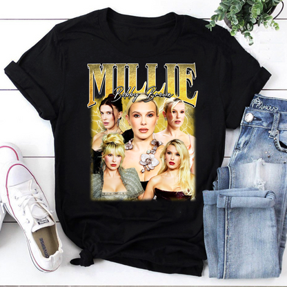 Millie Bobby Brown Collage Graphic Tee Vintage Style Fan Shirt