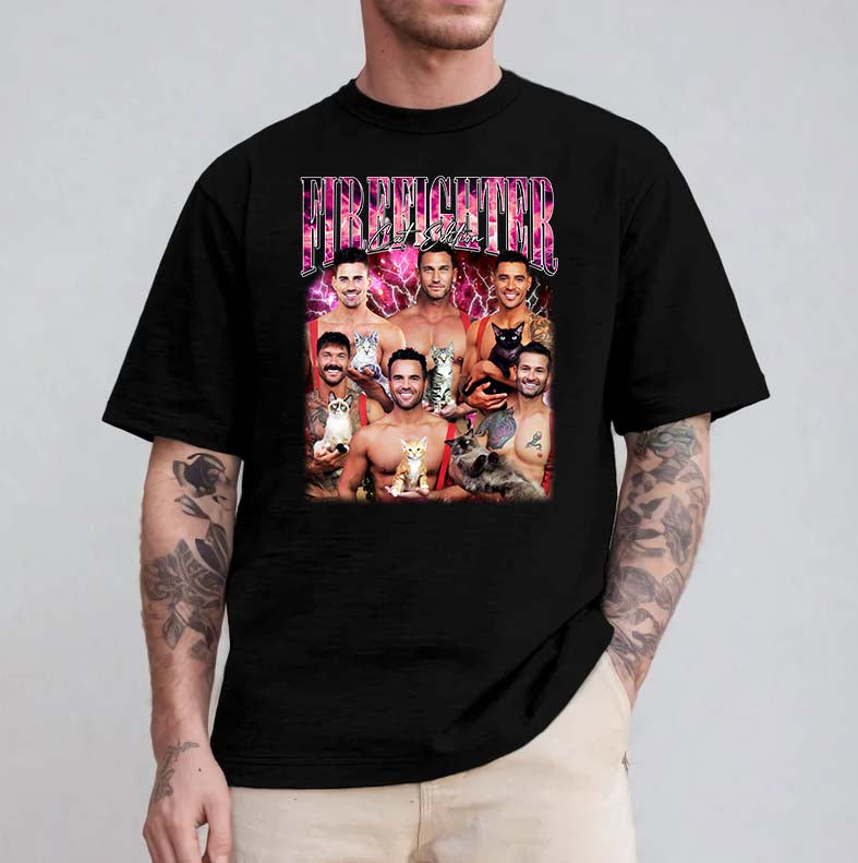 Firefighter Cats Shirt - Funny Fireman Shirt with Cats - Unique Firefighter Gift Tee