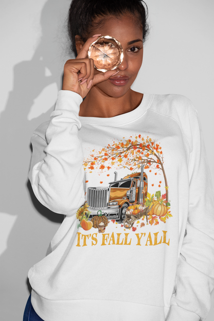 Fall Y'all Trucking Pumpkin Autumn Graphic Tee