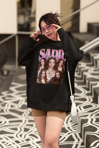 Sadie Sink Collage Vintage Style T-Shirt for Fans