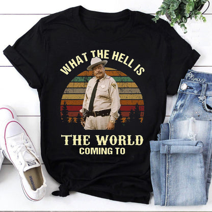 Vintage Retro Sheriff Graphic Sweatshirt - What the Hell Is the World Coming To
