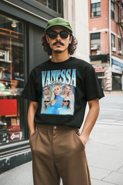 Vanessa Kirby Graphic Tee with Lightning Design - Celebrity Photo Collage Shirt