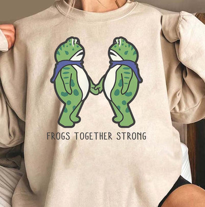 Frogs Together Strong Cute Matching Frog Couple T-Shirt