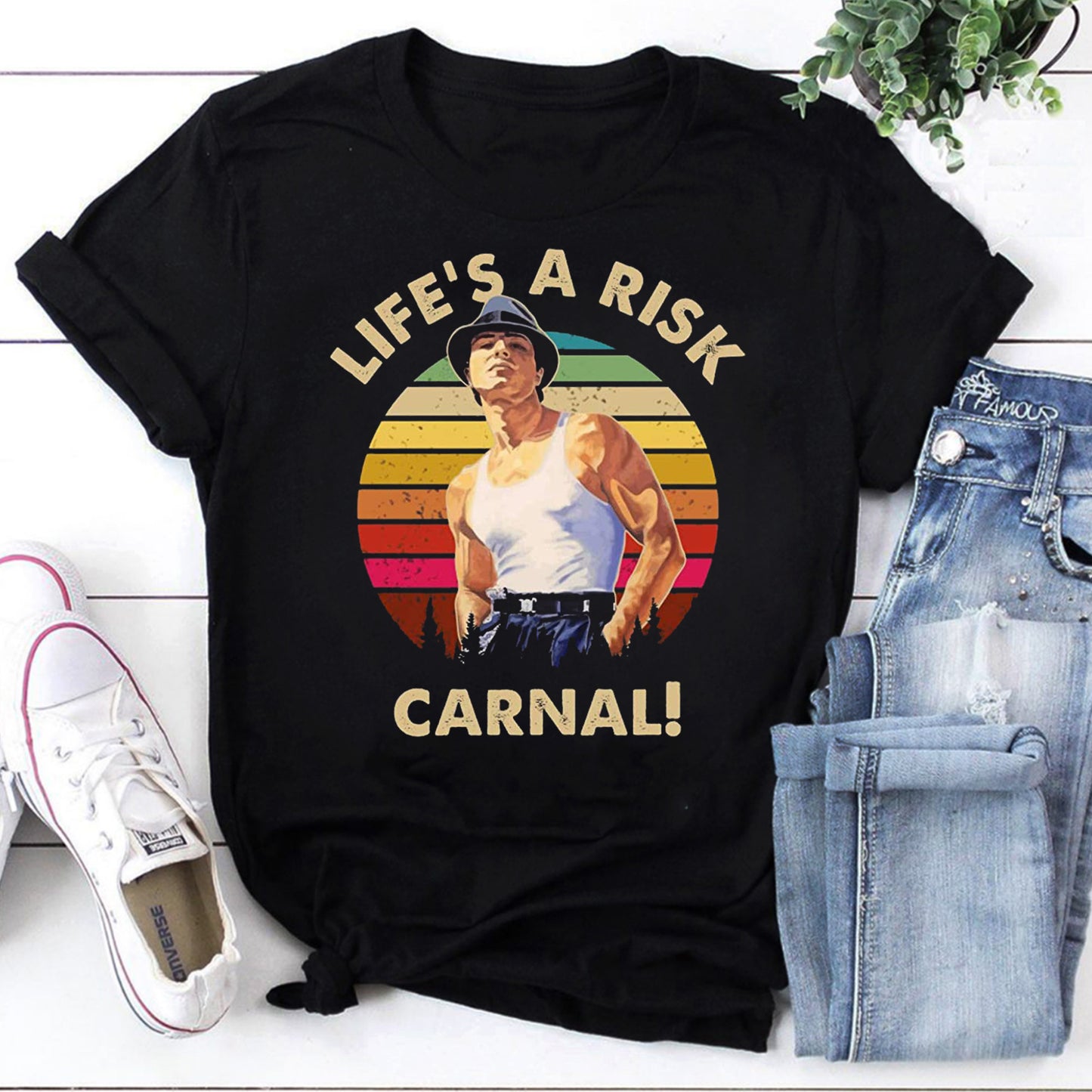 Life's a Risk Carnal Vintage Sunset Graphic Tee