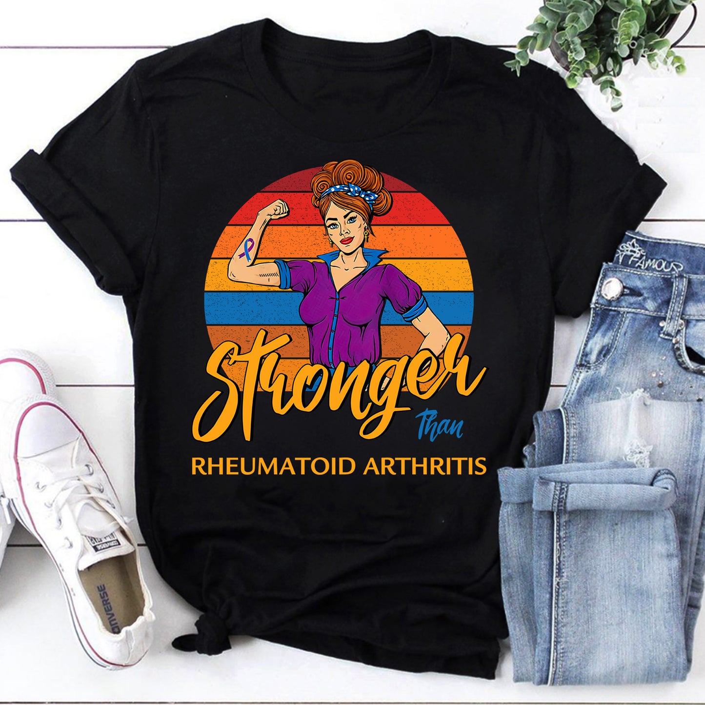 Stronger Than Rheumatoid Arthritis Shirt - Empowerment Tee for RA Awareness