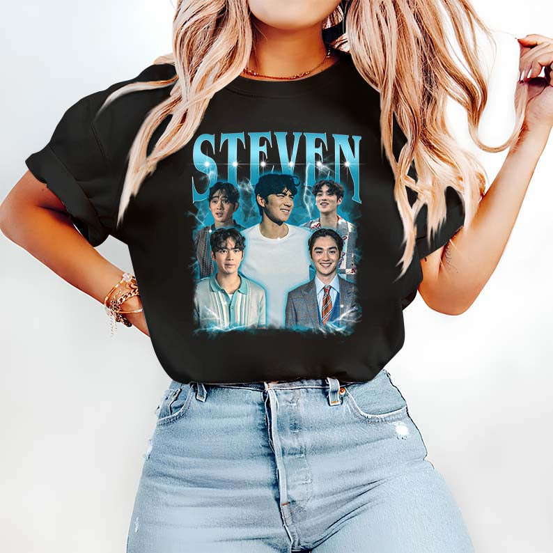 Steven Graphic Hoodie with Multiple Portraits Unisex Pullover Sweatshirt