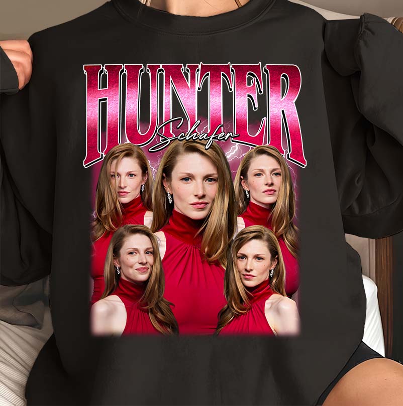 Hunter Schafer Graphic Tee - Iconic Red Dress Portraits Fashion Shirt