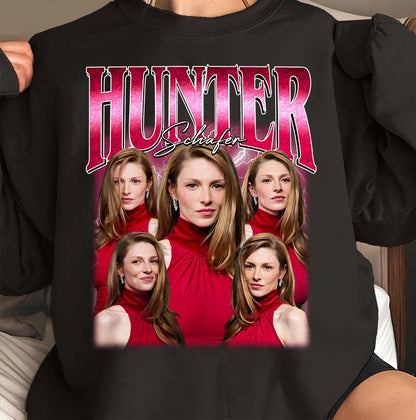 Hunter Schafer Graphic Tee - Iconic Red Dress Portraits Fashion Shirt