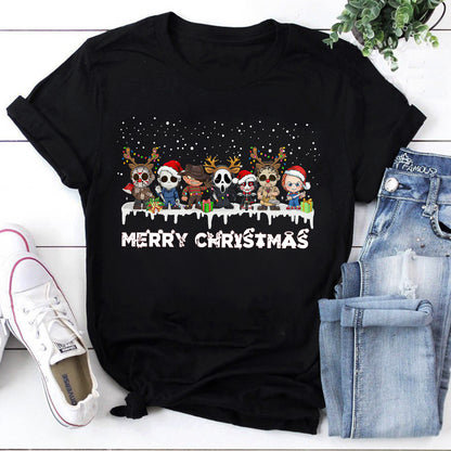 Cute Horror Movie Characters Merry Christmas Sweatshirt