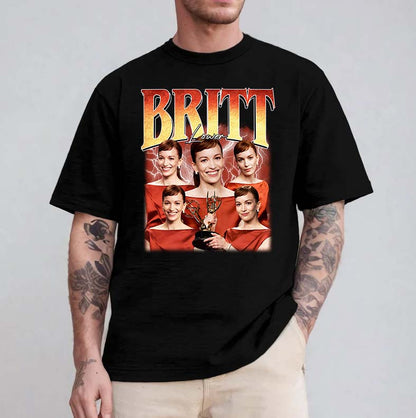 Britt Lower T-Shirt - Emmy Winner Collage Fan Tee in Black