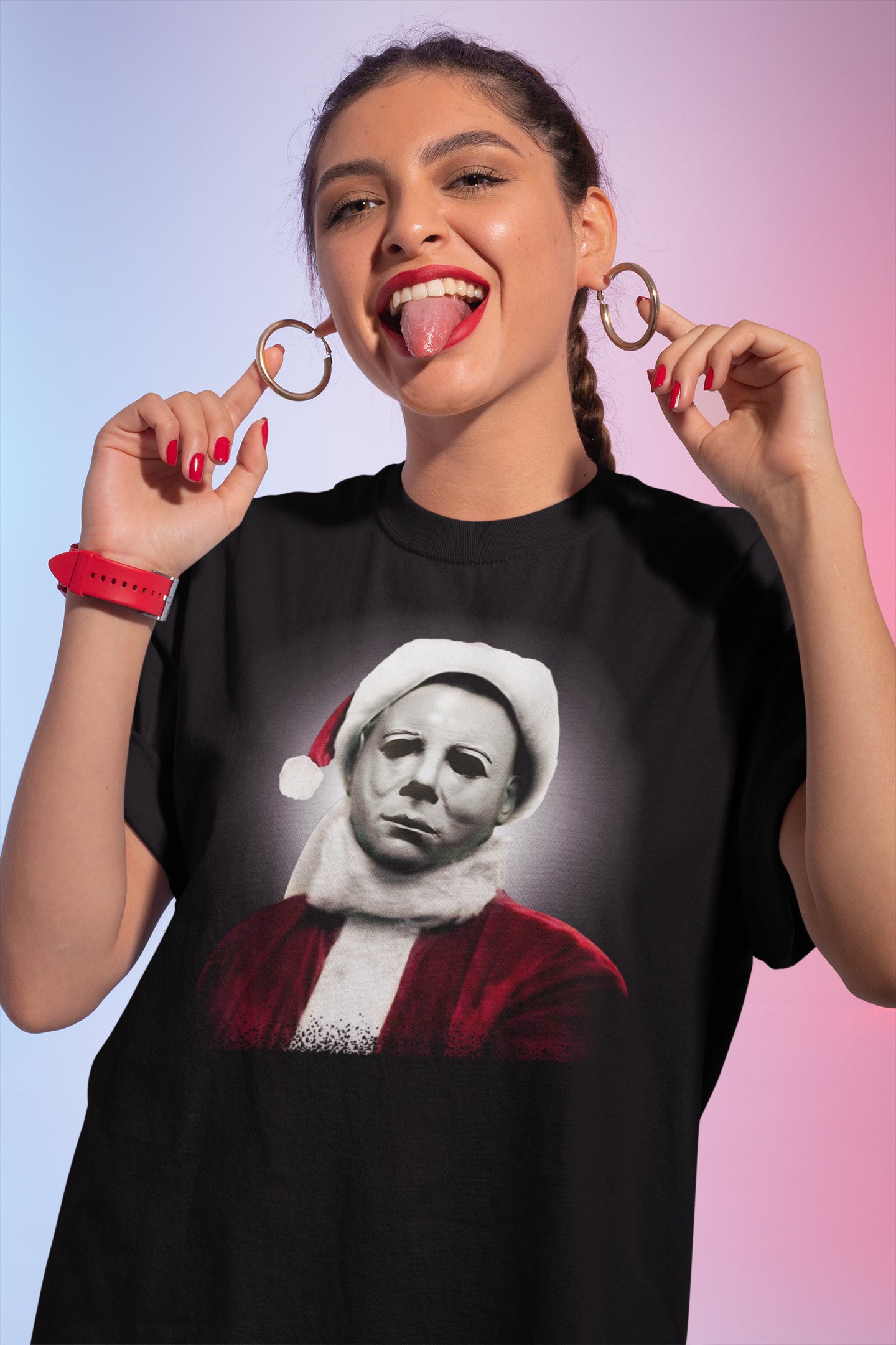 Michael Myers Santa Christmas Horror Movie T-Shirt