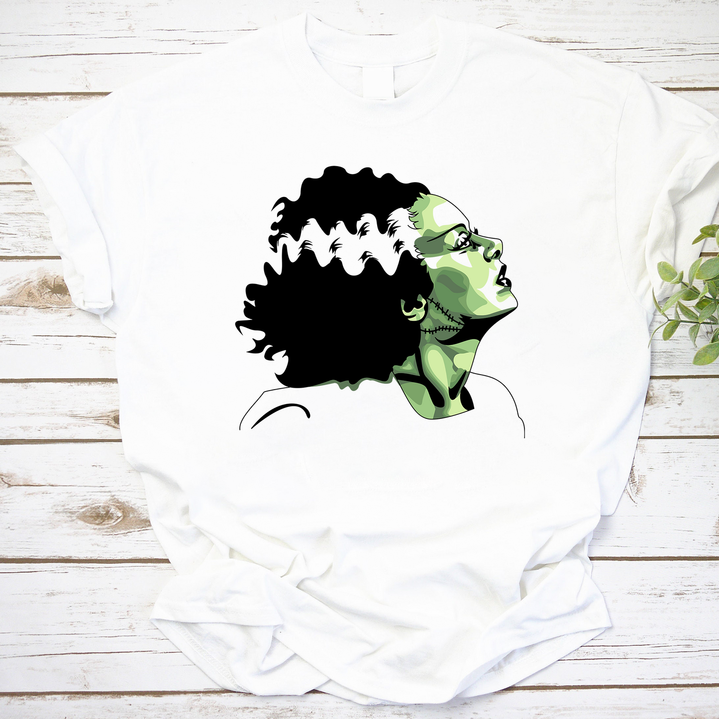 Classic Bride of Frankenstein Portrait T-Shirt - Gothic Horror Art Tee