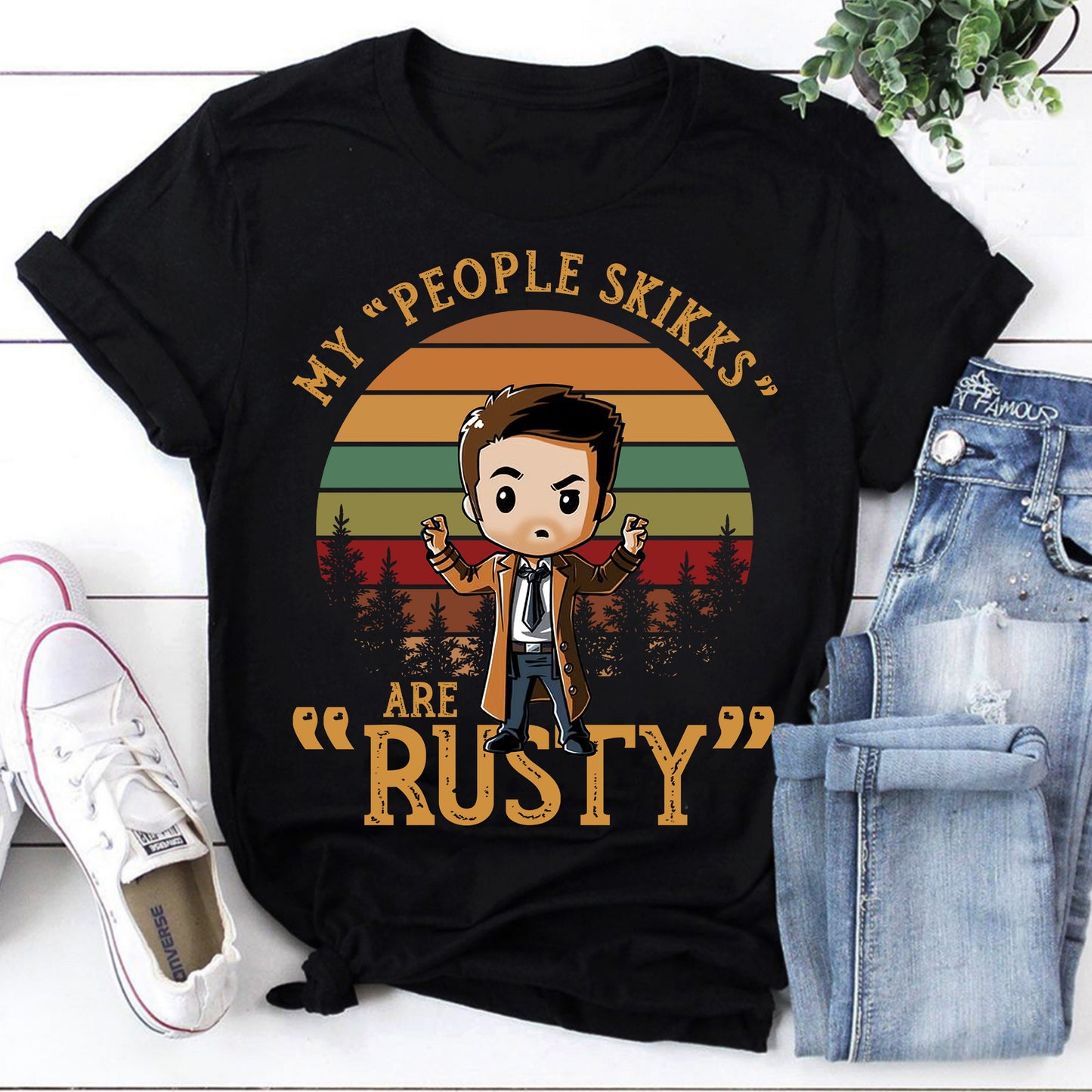 Funny People Skikks Are Rusty Vintage Style Crewneck Sweatshirt