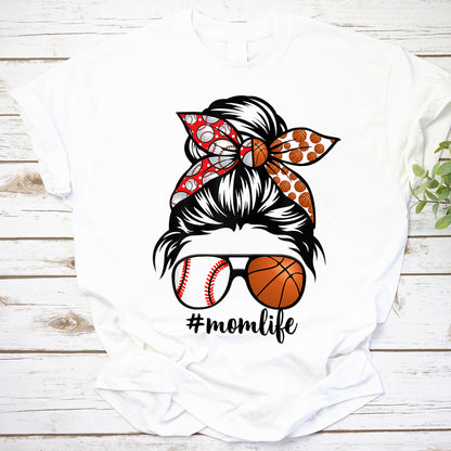 Mom Life Baseball and Basketball Sports Fan Sweatshirt