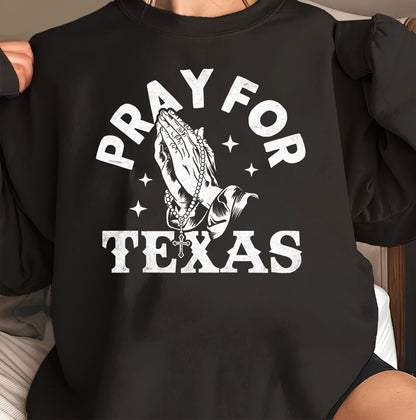 Pray for Texas T-Shirt - Faith, Prayer, and Rescue Design, Men’s Cotton Tee for Blessings and Support