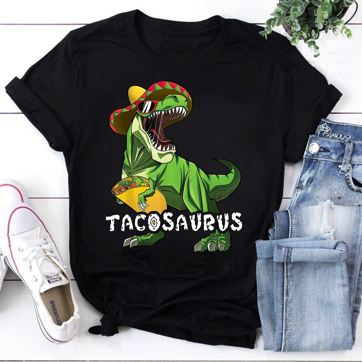 Tacosaurus Sweatshirt - Funny Dinosaur Taco Lover Pullover
