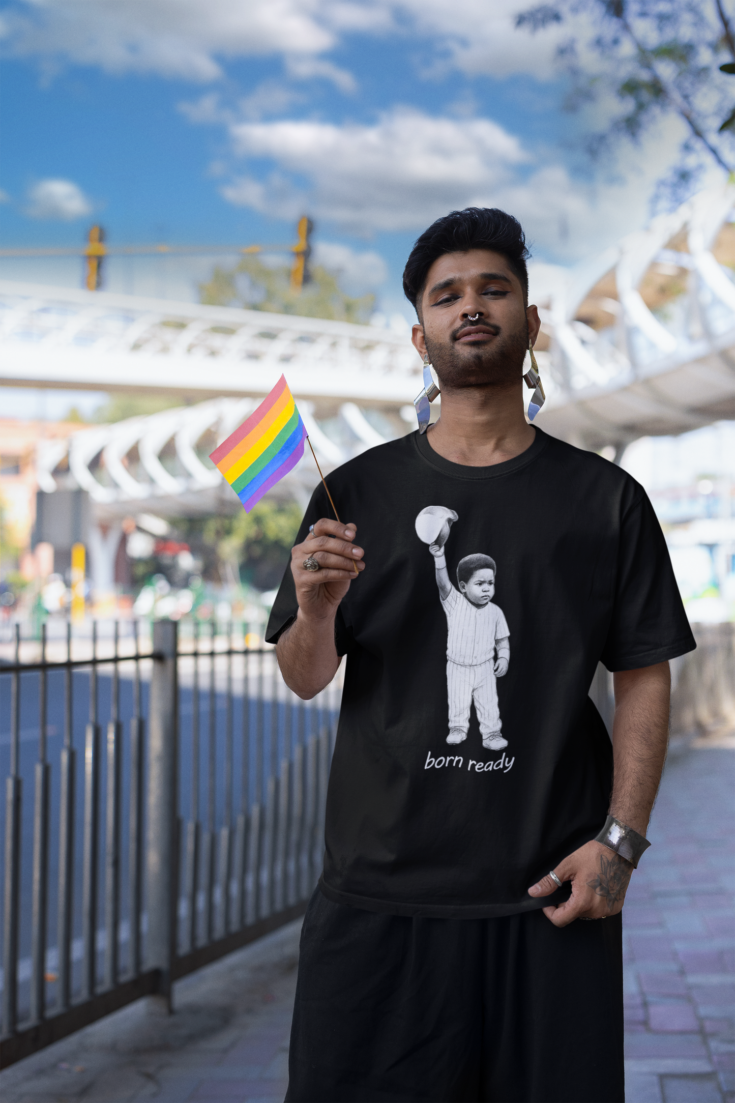 Born Ready Cute Baby Baseball Player Graphic Tee