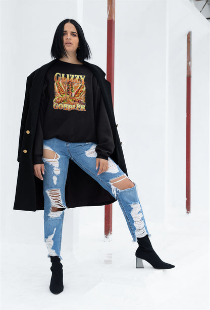 Glizzy Gobbler Hot Dog Lover Graphic T-Shirt Fun Party Tee