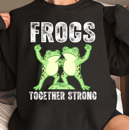 Frogs Together Strong T-Shirt Cute Cartoon Frog Tee