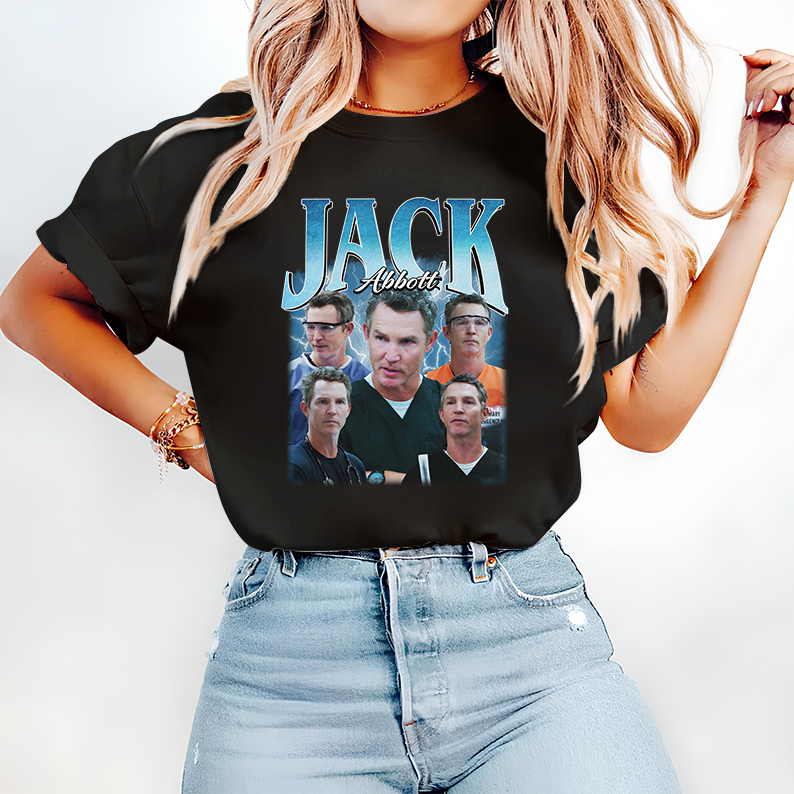 Jack Abbott Hoodie with Classic TV Character Collage Retro Style