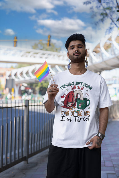 Funny Christmas Goose Shirt - Probably Just Gonna Jingle Some of the Way I'm Tired Tee