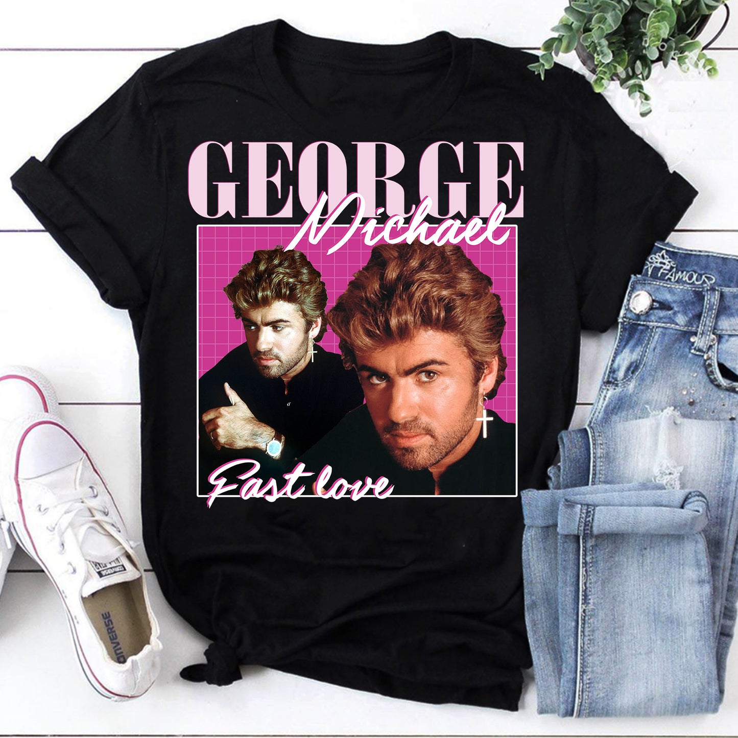George Michael Vintage Style Past Love Graphic T-Shirt