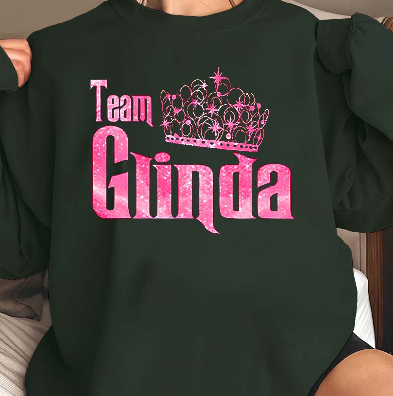 Team Glinda Pink Glitter Crown T-Shirt for Fans of The Wizard of Oz
