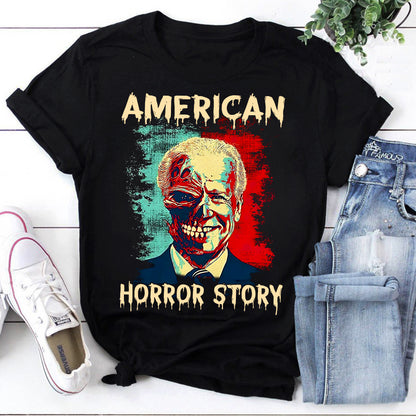 American Horror Story Political Parody Sweatshirt - Thriller Zombie Face Design
