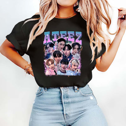 ATEEZ Hoodie Black Kpop Group Graphic Sweatshirt Unisex Casual Wear