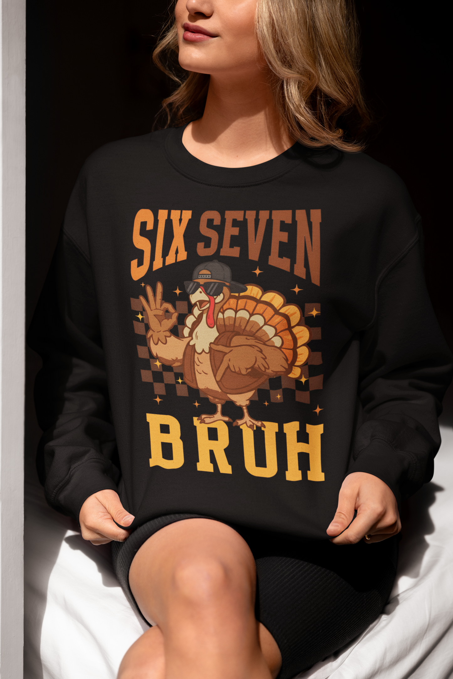 Funny Six Seven Bruh Turkey Thanksgiving T-Shirt