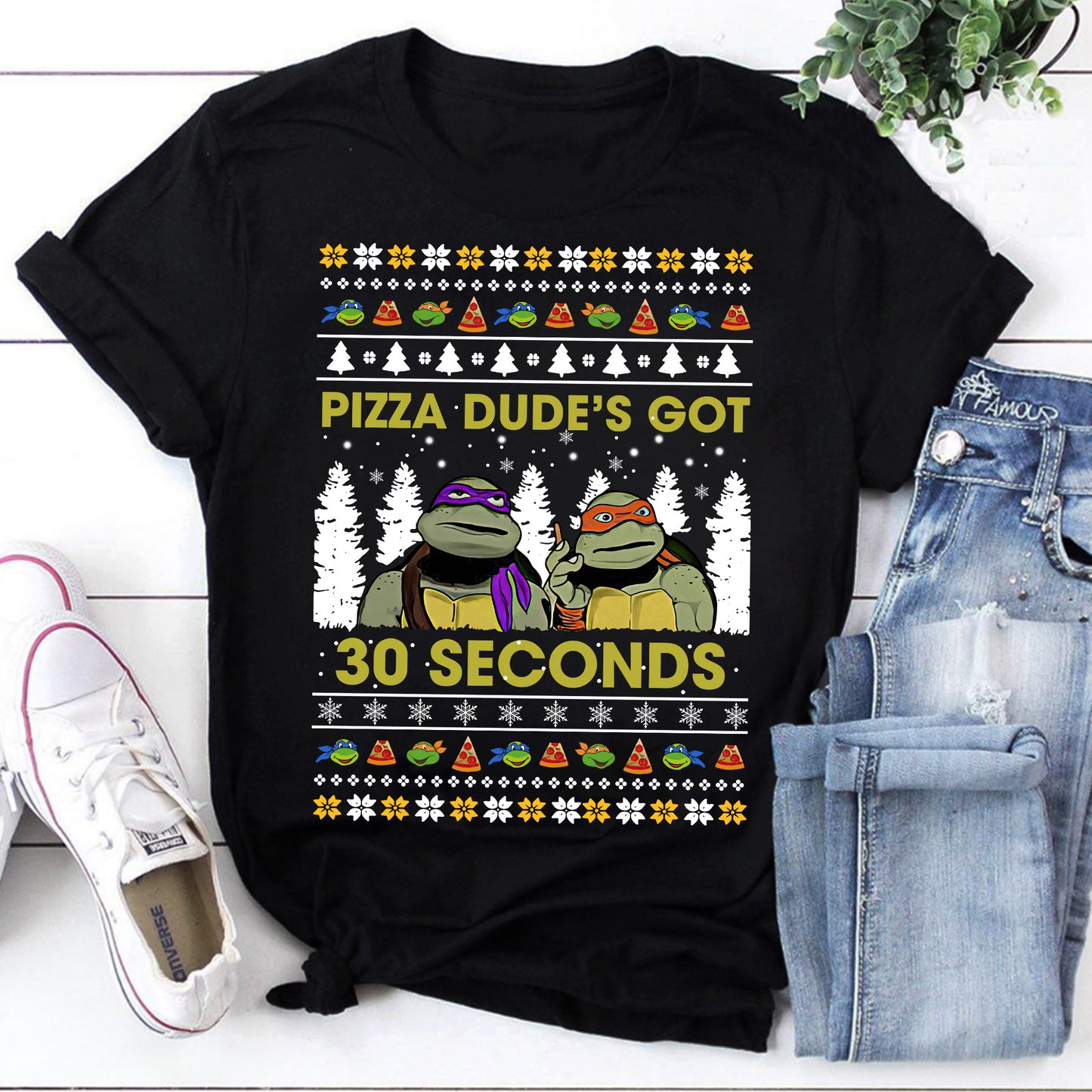 Pizza Dude's Got 30 Seconds TMNT Ugly Holiday Sweater
