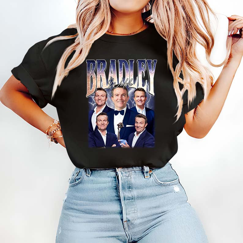 Bradley Walsh Graphic Hoodie - Retro Style Multi-Image Design in Black Sweatshirt