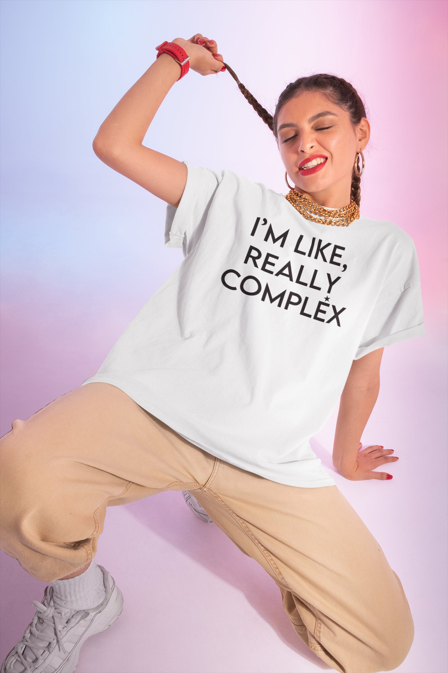 I'm Like Really Complex Funny Quote White Graphic T-Shirt