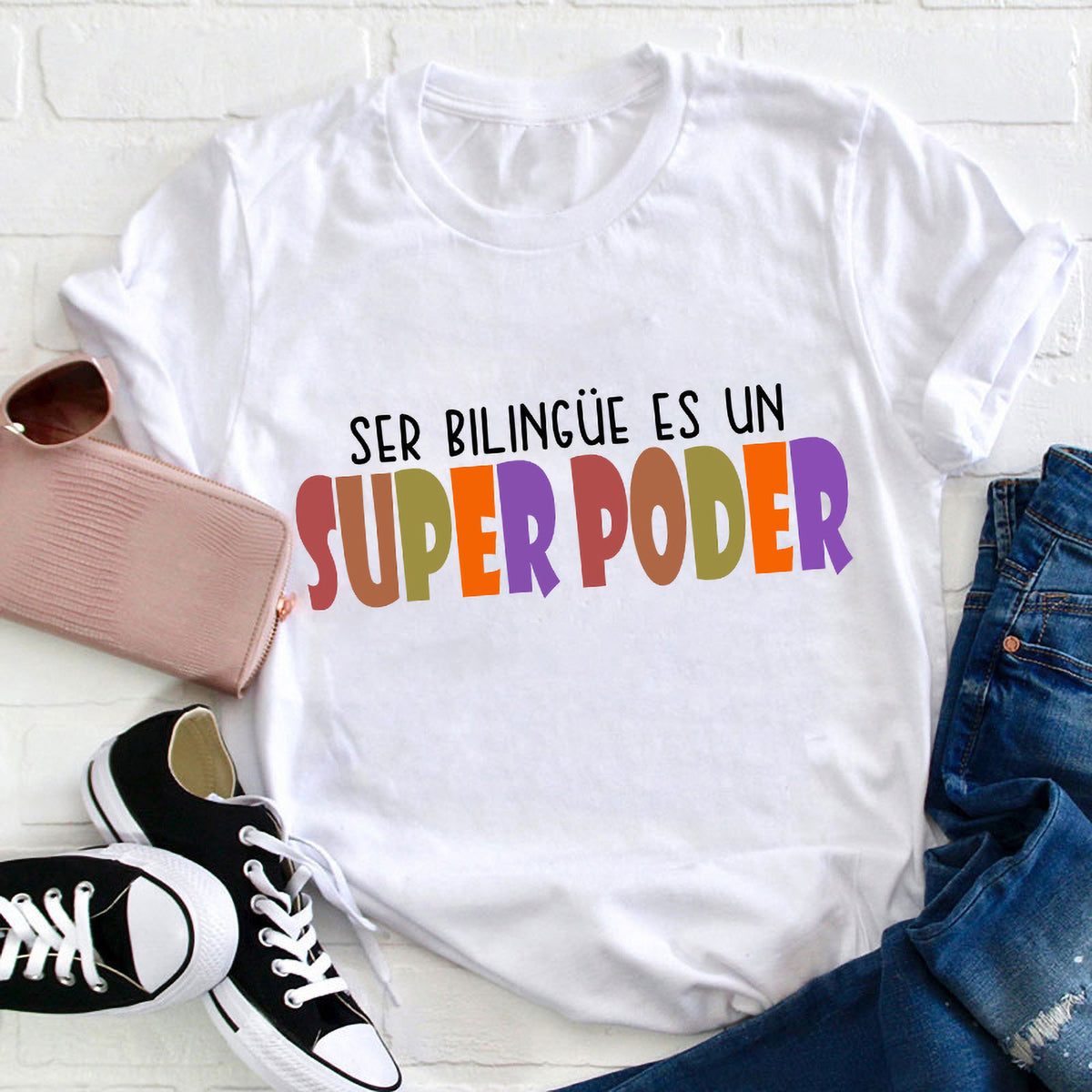 Ser Bilingüe Es Un Super Poder Colorful Spanish Language Tee