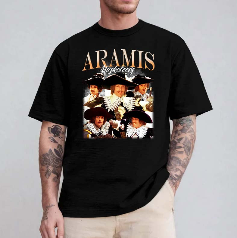Aramis Musketeers Vintage Style Black Graphic Tee