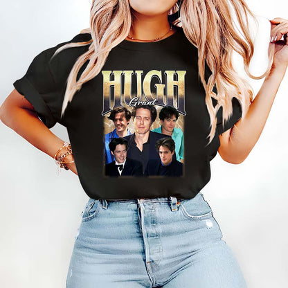 Hugh Grant Vintage Photo Collage Hoodie - Cozy Celebrity Retro Sweatshirt