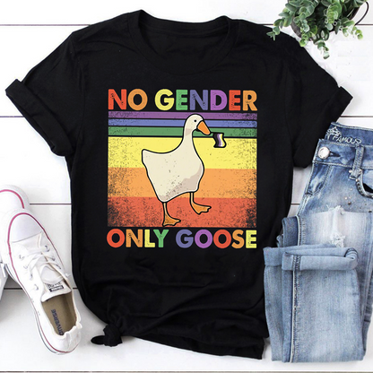 No Gender Only Goose Rainbow Sweatshirt - Inclusive Pride Animal Lover Tee