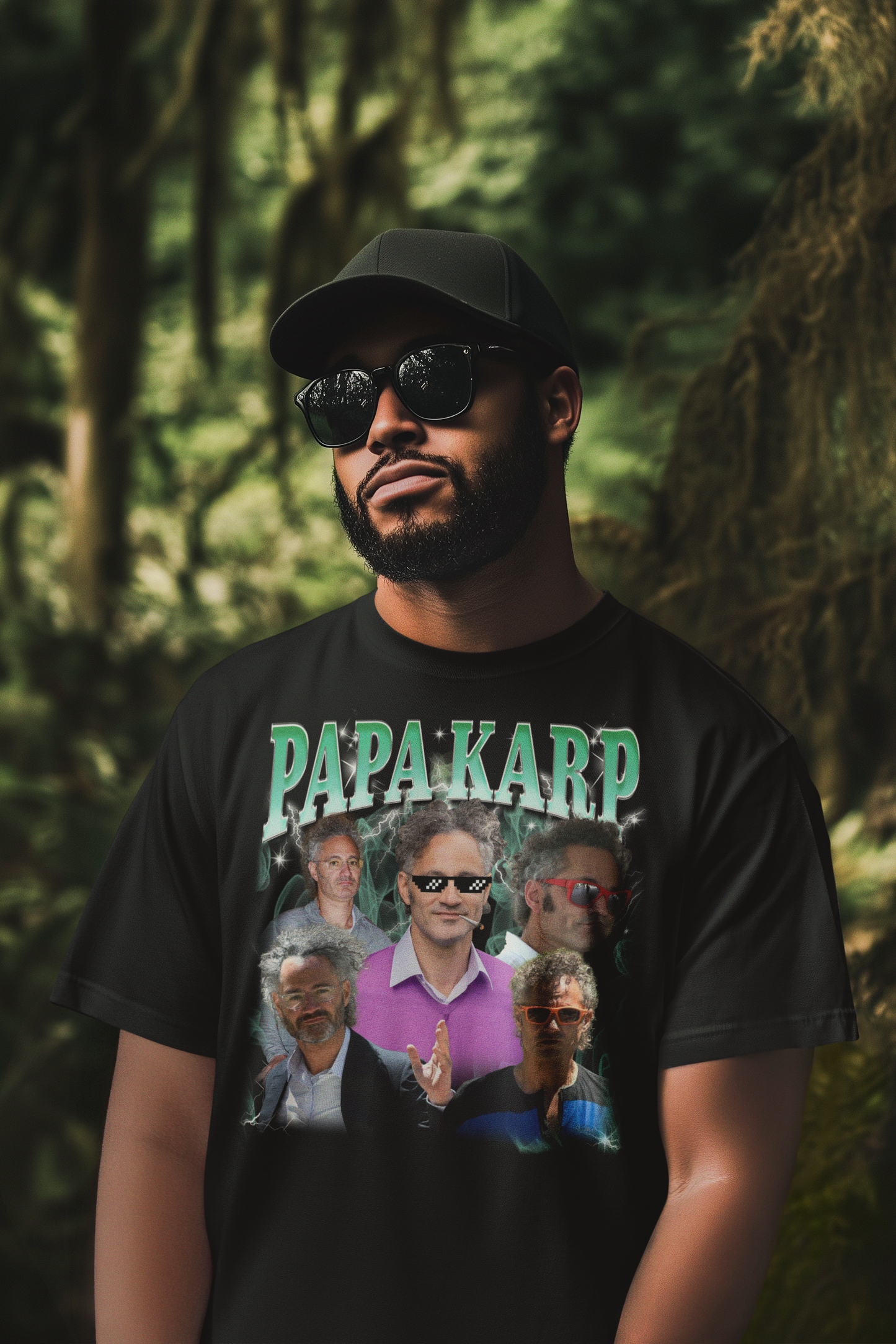 Papa Karp Funny Graphic T-Shirt - Nerdy Science Parody Design for Fans and Gifts