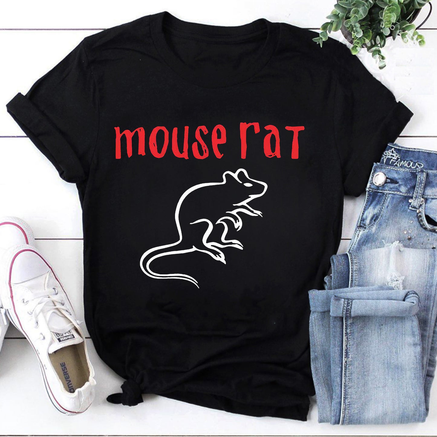 Mouse Rat Sweatshirt with Funny Rat Graphic and Red Text