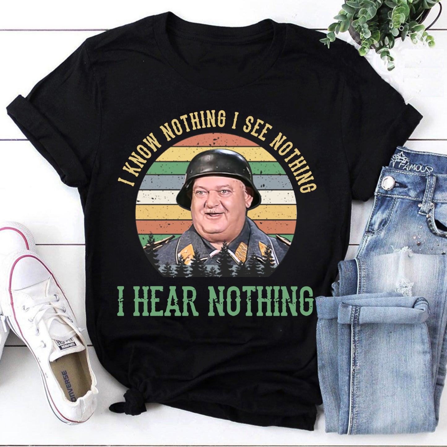 I Know Nothing I See Nothing I Hear Nothing Vintage Military Sweatshirt