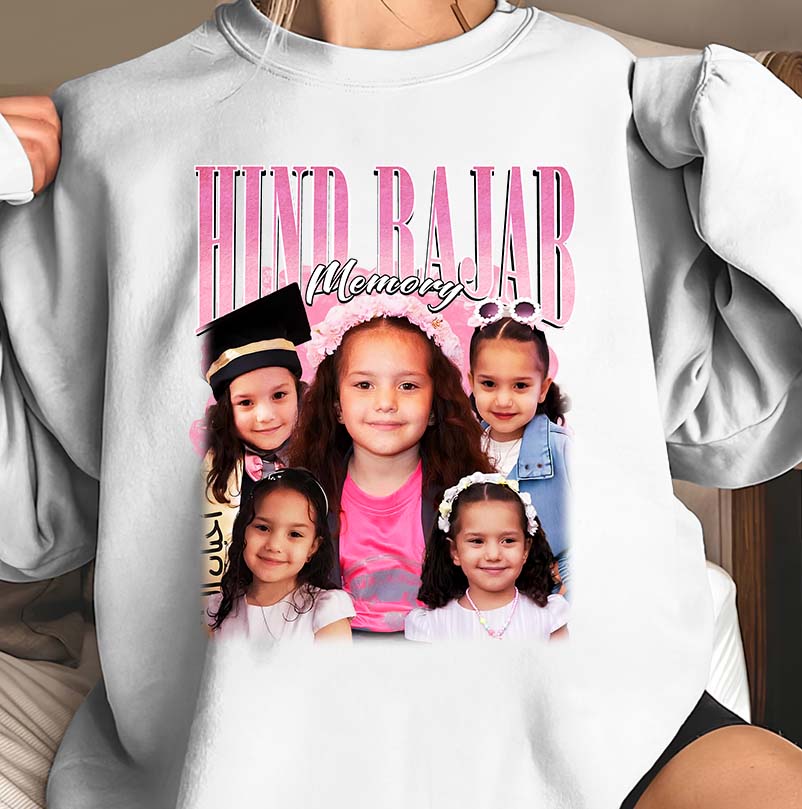 Hind Rajab Memory Custom Photo Collage T-Shirt - Personalized Kids' Photo Tee
