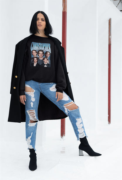 Christopher Briney Graphic Tee – Vintage Style Celebrity Collage Shirt