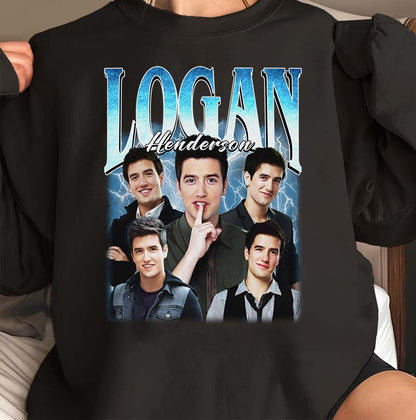 Logan Henderson Fan Shirt - Vintage Style Lightning Portrait Tee