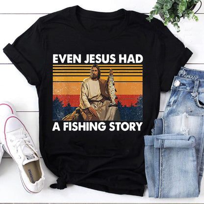 Even Jesus Had A Fishing Story Vintage Graphic Sweatshirt