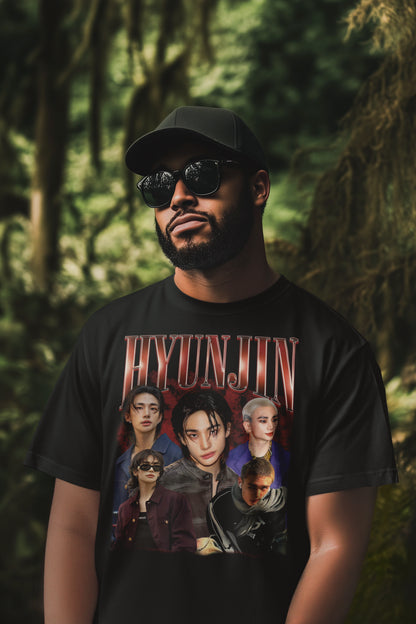 HYUNJIN K-POP Fan T-Shirt - Custom K-POP Group Design for HYUNJIN Fans, Unique Music Gift