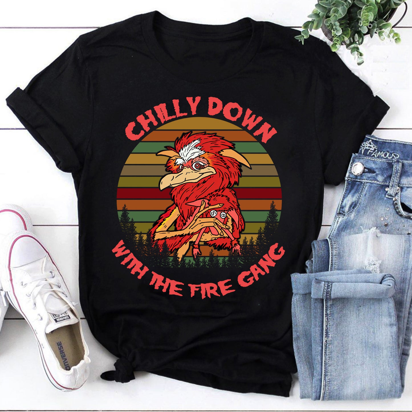 Chilly Down With The Fire Gang Retro Graphic Sweatshirt