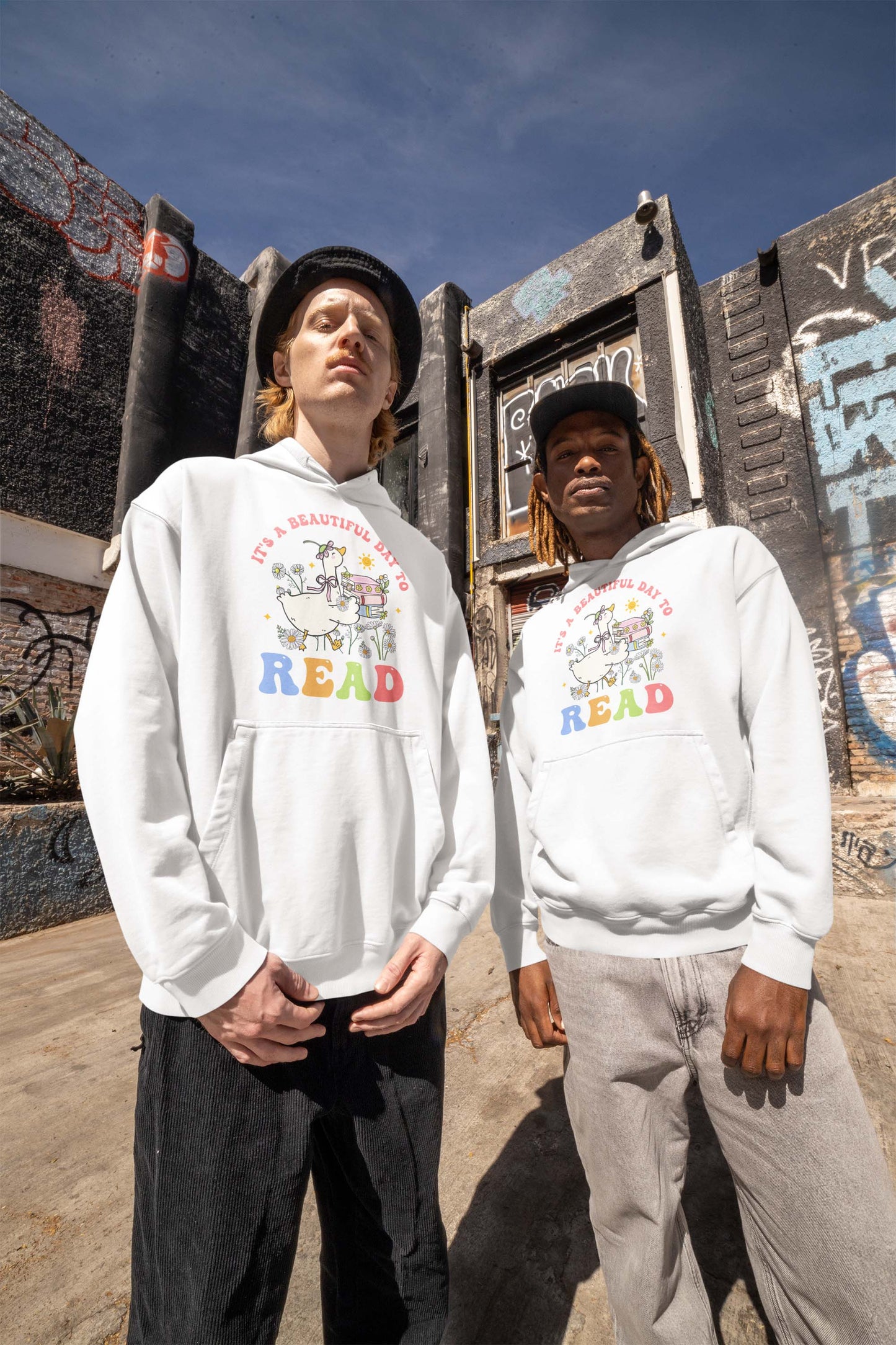 Cute Duck Reading T-Shirt - It's a Beautiful Day to Read Cotton Tee